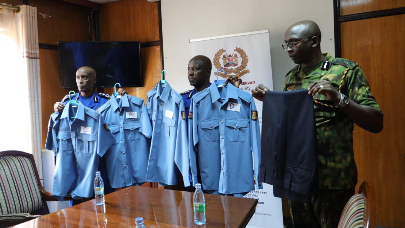National Police Service officers unveiling their new uniform. PHOTO/COURTESY