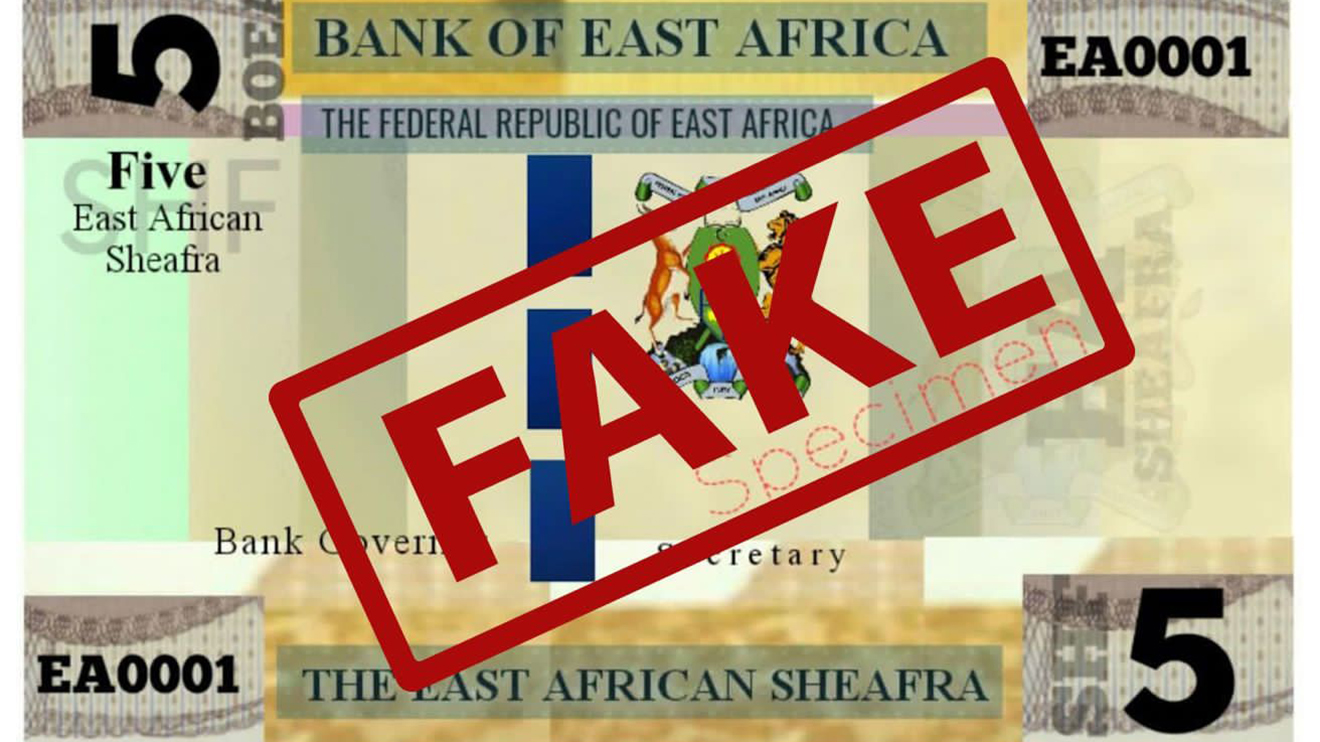 SHEAFRA fake EAC single currency.