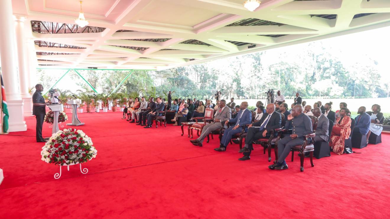 William Ruto addressing content creators and dignitaries. PHOTO/COURTESY