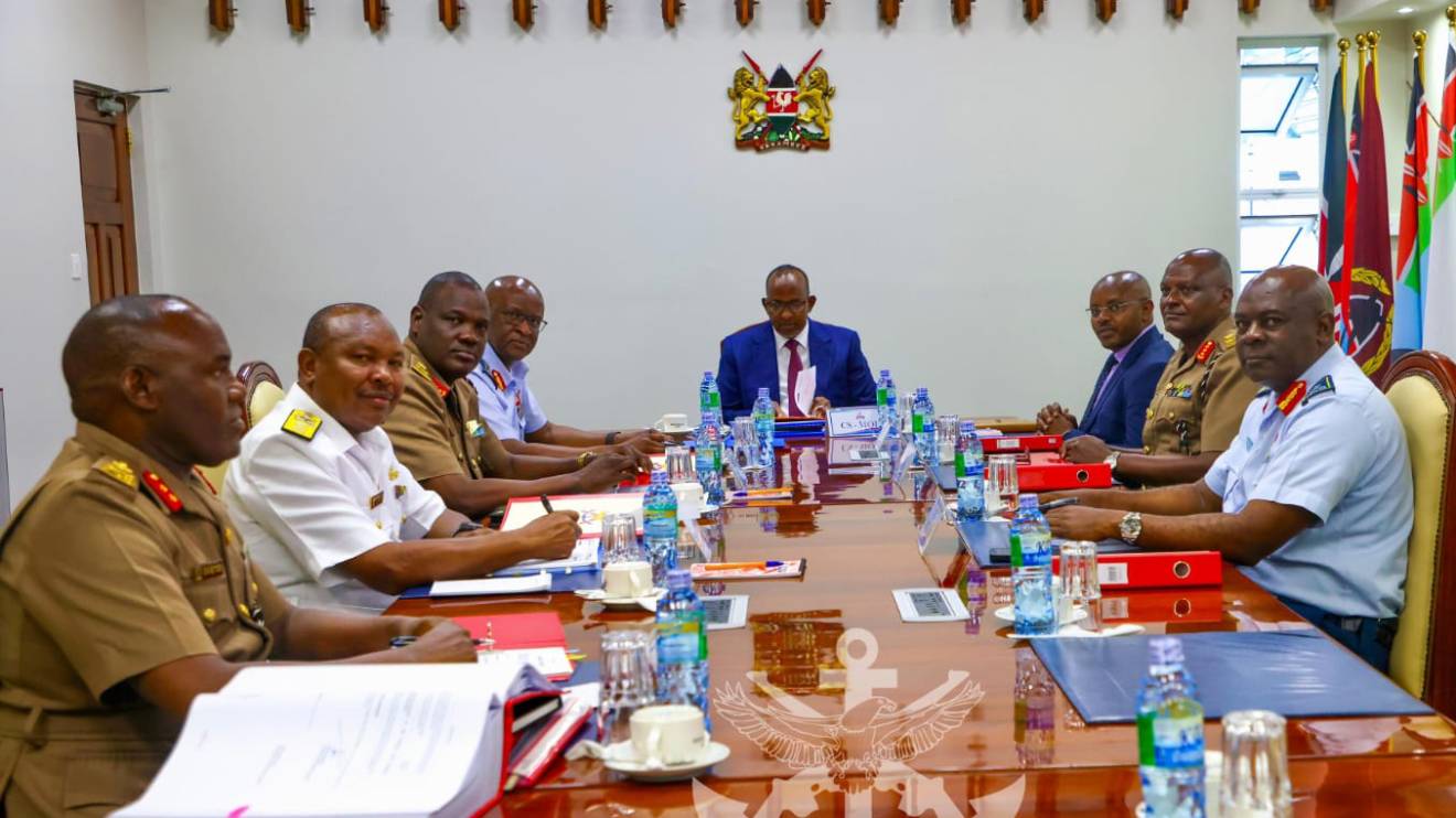 Aden Duale and Kenya Defence Forces top brass. PHOTO/COURTESY