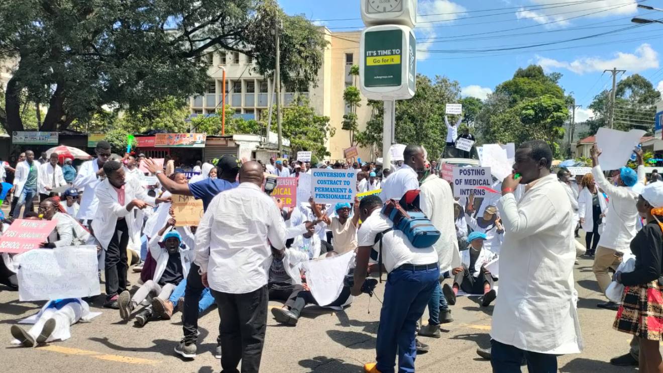 Striking doctors during a protest. PHOTO/COURTESY