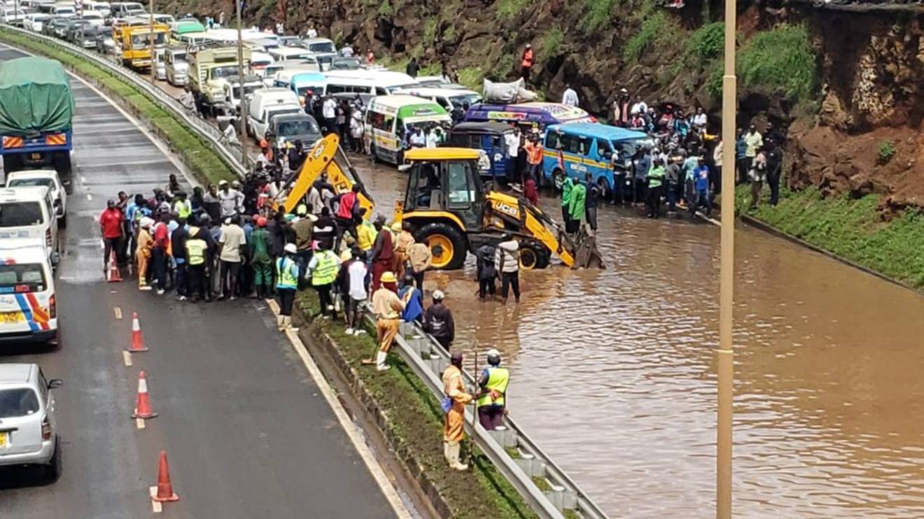 Flooded section of the Thika Superhighway. PHOTO/COURTESY