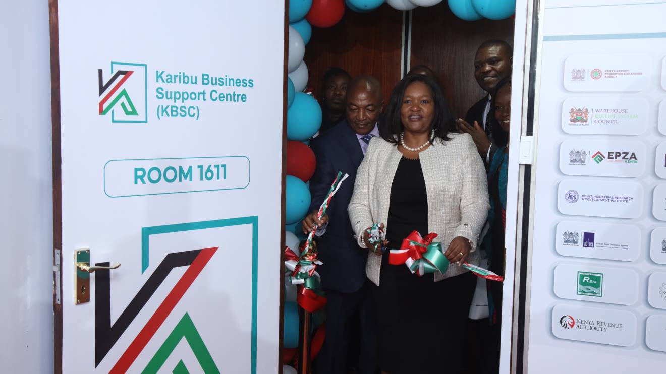 Rebecca Miano launching the Karibu Business Suppor Centre (KBSC). PHOTO/COURTESY