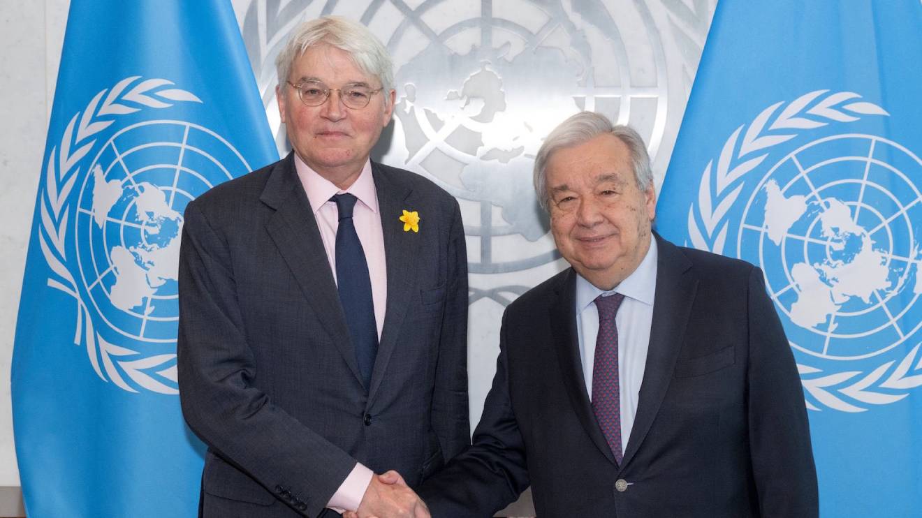 Andrew Mitchell and Secretary-General of the United Nations António Guterres. PHOTO/COURTESY
