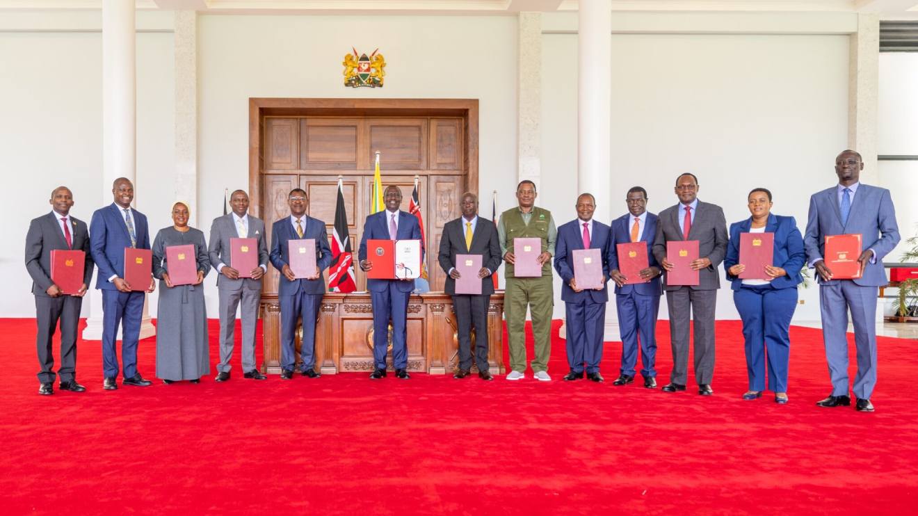 William Ruto after signing the into law the Supplementary Appropriation Bill 2024 and the Division of Revenue Bill 2024 at State House. PHOTO/COURTESY