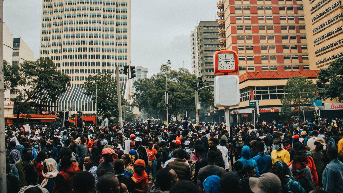 Protestors in Nairobi CBD. PHOTO/COURTESY