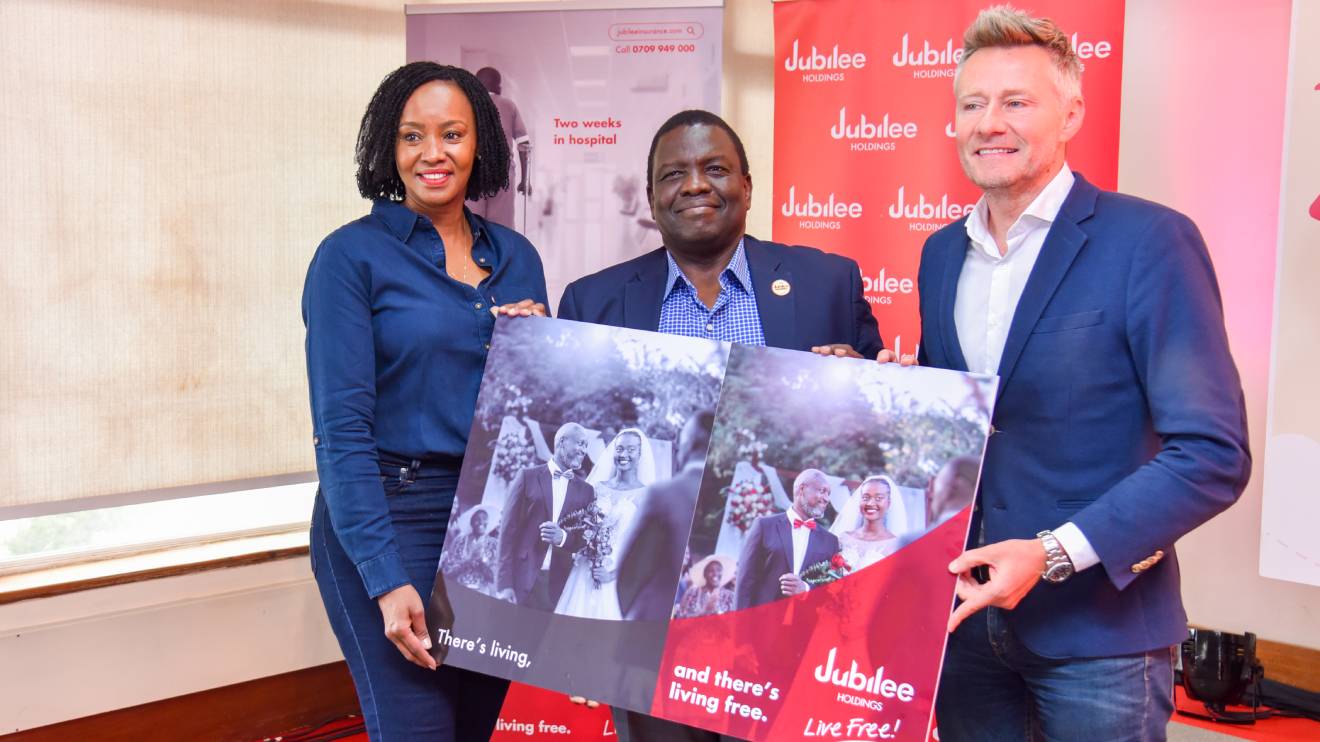 (L-R) Caroline Ndungu, Group Head of Marketing and Corporate Communications, Group Chief Executive Officer – Dr Julius Kipngetich and Group Chief Operating Officer (COO) – Juan Cazcarra. PHOTO/COURTESY