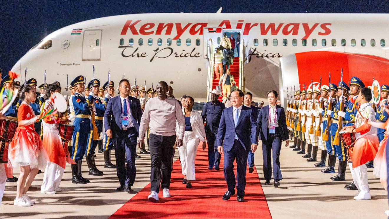 William Ruto arriving in Beijing. PHOTO/COURTESY