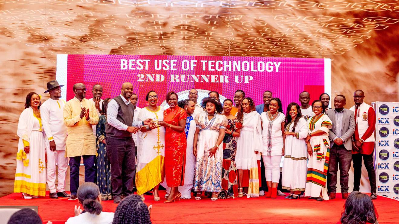 Equity Bank celebrating award for second runner-up for ‘Best Use of Technology’ at the 2024 Service Excellence Awards. PHOTO/COURTESY