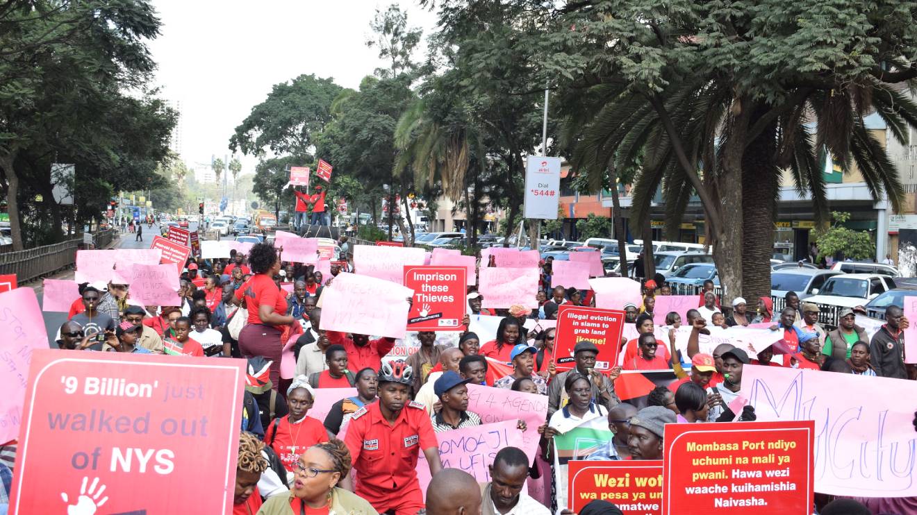 Kenyans protesting against corruption in the streets of Nairobi. PHOTO/COURTESY