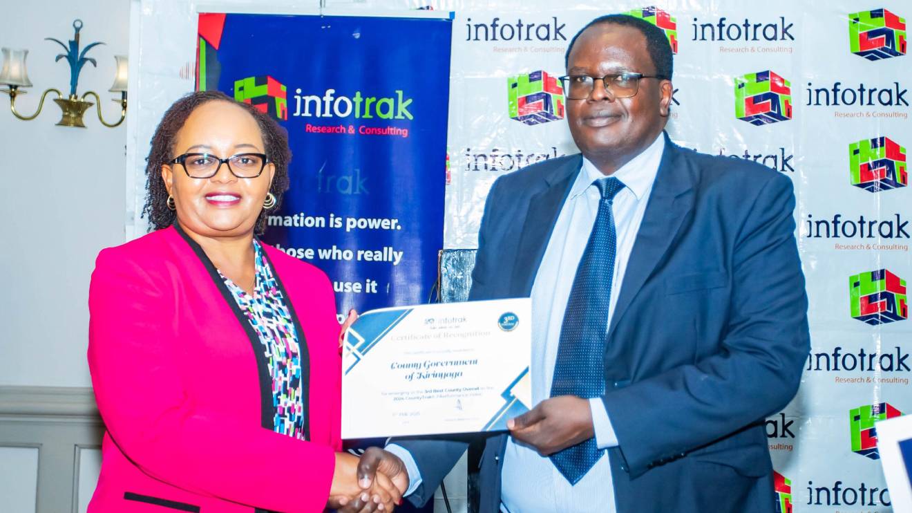 Anne Waiguru receiving a certificate. PHOTO/COURTESY