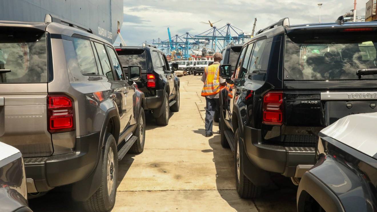 Vehicles at the Mombasa port. PHOTO/COURTESY