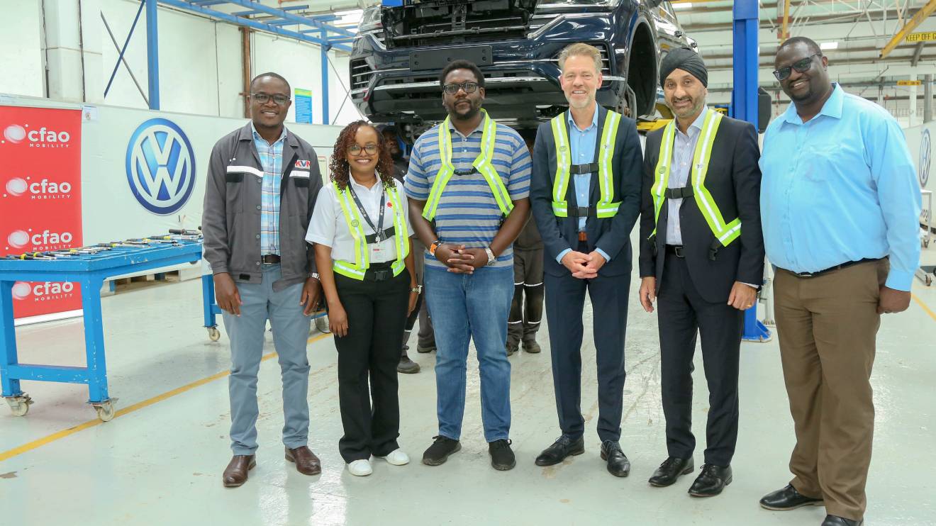 Germany’s Deputy Ambassador and Trade Counsellor, Alexander Fierley's visit to the Kenya Vehicle Manufacturers (KVM) plant in Thika. PHOTO/COURTESY