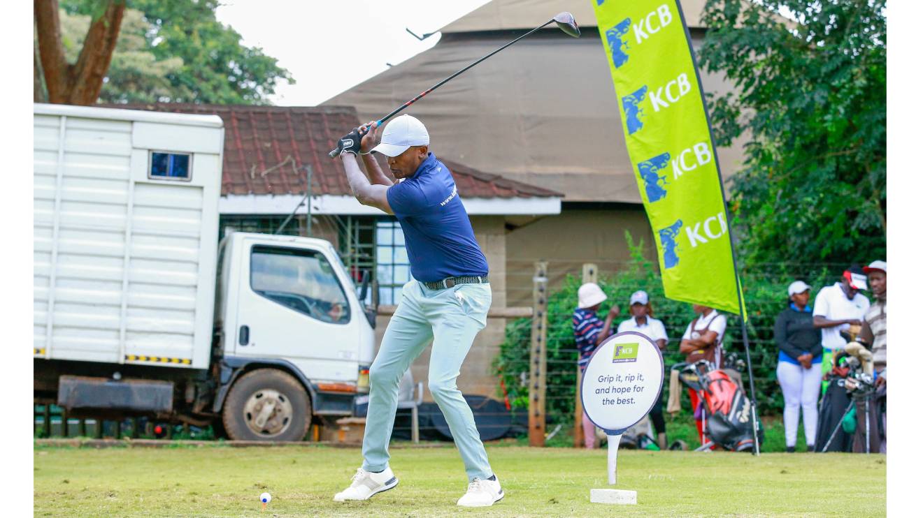 Peter Mwaura in action during the KCB East Africa Golf Tour held at the Ruiru Sports Club. PHOTO/COURTESY
