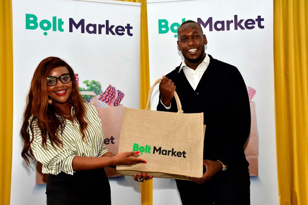 Bolt Regional PR Manager Sandra Suzanne Buyole and Bolt Food General Manager Edgar Kitur.